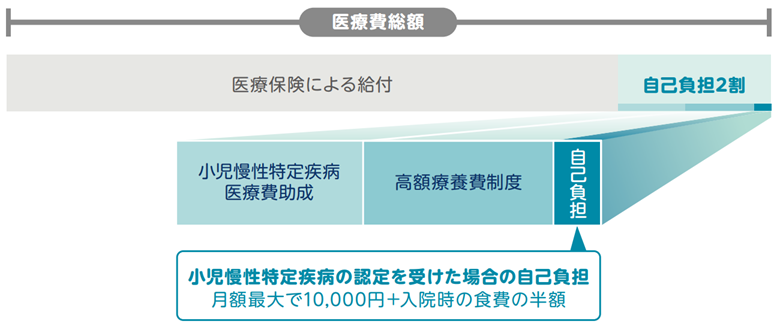 小児慢性特定疾病医療費助成制度を利用した場合（イメージ）